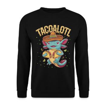 Cute Axolotl Taco Tacoalotl Cinco de Mayo - Unisex Sweatshirt - black - Front - Alina (178cm) & Michal (187cm)