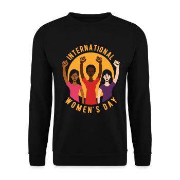 Journée internationale de la femme - Cadeau - Sweat-shirt Unisexe - noir - Devant - Alina (178cm) & Michal (187cm)
