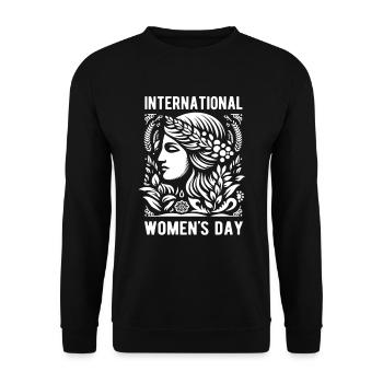 Journée internationale de la femme - Cadeau - Sweat-shirt Unisexe - noir - Devant - Alina (178cm) & Michal (187cm)