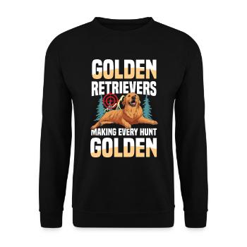 Golden Retriever : les chiens de chasse au canard par excellence - Sweat-shirt Unisexe - noir - Devant - Alina (178cm) & Michal (187cm)