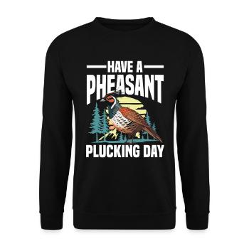 Truthahnjagd Abenteuer: Ich Will Nur Putenjagd - Unisex Pullover - Schwarz - Vorne - Alina (178cm) & Michal (187cm)
