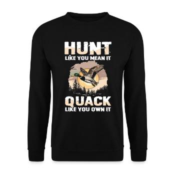 Duck hunters shoot heavier loads flag - Unisex Sweatshirt - black - Front - Alina (178cm) & Michal (187cm)