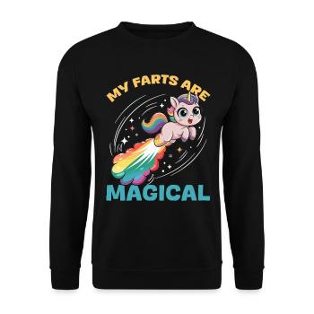 Mignons arcs-en-ciel de licorne qui pètent - Sweat-shirt Unisexe - noir - Devant - Alina (178cm) & Michal (187cm)