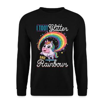 Mignons arcs-en-ciel de licorne qui pètent - Sweat-shirt Unisexe - noir - Devant - Alina (178cm) & Michal (187cm)