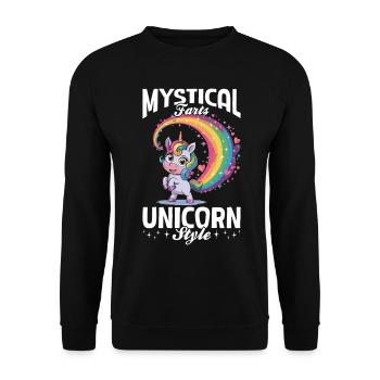 Mignons arcs-en-ciel de licorne qui pètent - Sweat-shirt Unisexe - noir - Devant - Alina (178cm) & Michal (187cm)