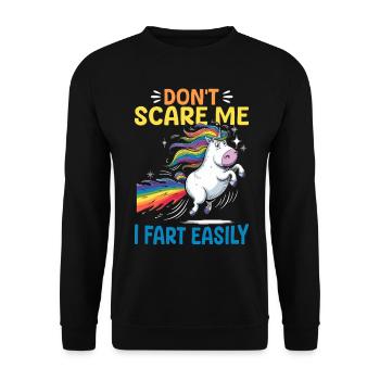 Mignons arcs-en-ciel de licorne qui pètent - Sweat-shirt Unisexe - noir - Devant - Alina (178cm) & Michal (187cm)