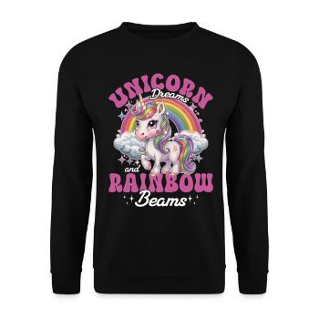 Cute Dream Unicorn Rainbows - Unisex Sweatshirt - black - Front - Alina (178cm) & Michal (187cm)
