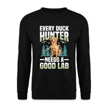 Chasse au Labrador - Sweat-shirt Unisexe - noir - Devant - Alina (178cm) & Michal (187cm)