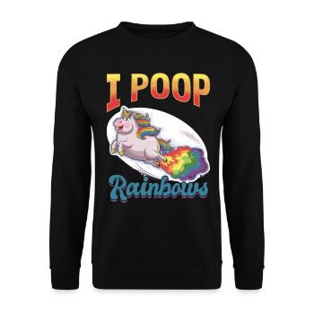 Mignons arcs-en-ciel de licorne qui pètent - Sweat-shirt Unisexe - noir - Devant - Alina (178cm) & Michal (187cm)