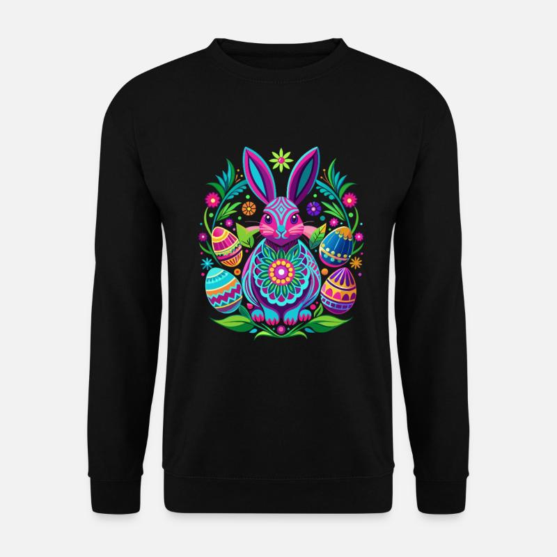 Happy Easter - Osterhase - Osterei - Geschenk - Unisex Pullover - Schwarz