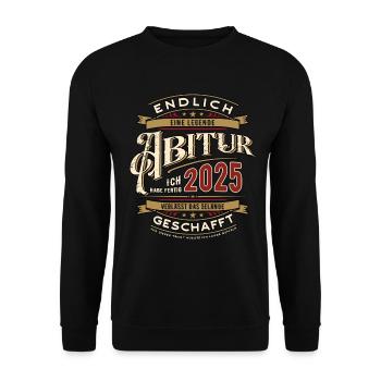 Abitur 2025 - Abitur - Ich habe fertig - Spruch - Unisex Pullover - Schwarz - Vorne - Alina (178cm) & Michal (187cm)