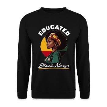 Infirmière de l’histoire des Noirs Infirmière noire instruite - Sweat-shirt Unisexe - noir - Devant - Alina (178cm) & Michal (187cm)