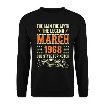 Mars 1968 Cadeau d’anniversaire Vintage Mars 1968 - Sweat-shirt Unisexe - noir - Devant - Alina (178cm) & Michal (187cm)