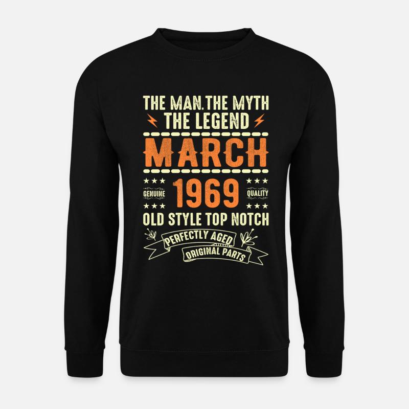 März 1969 Geburtstagsgeschenk Vintage März 1969 - Unisex Pullover - Schwarz