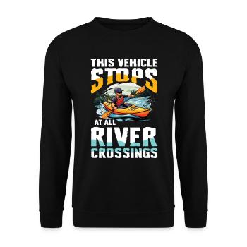Dieses Fahrzeug Stoppt An Allen Flussübergängen - Unisex Pullover - Schwarz - Vorne - Alina (178cm) & Michal (187cm)