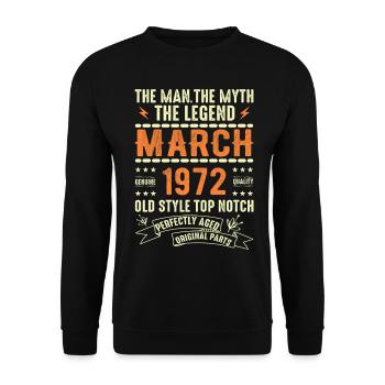 Mars 1972 Cadeau d’anniversaire Vintage Mars 1972 - Sweat-shirt Unisexe - noir - Devant - Alina (178cm) & Michal (187cm)
