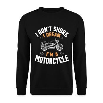 Ich Schnarche Nicht: Ich Träume, Ich Bin Ein - Unisex Pullover - Schwarz - Vorne - Alina (178cm) & Michal (187cm)