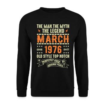 Mars 1976 Cadeau d’anniversaire Vintage Mars 1976 - Sweat-shirt Unisexe - noir - Devant - Alina (178cm) & Michal (187cm)