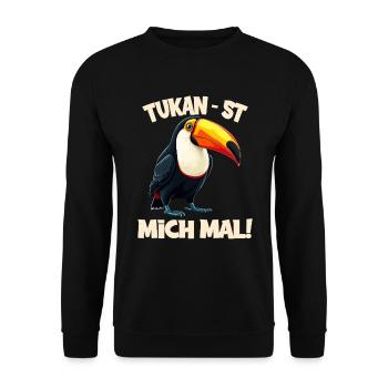 Tukan - St Mich Mal! Lustiger Slogan mit - Unisex Pullover - Schwarz - Vorne - Alina (178cm) & Michal (187cm)