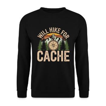 I Hike For Cache Adventure Compass - Unisex Sweatshirt - black - Front - Alina (178cm) & Michal (187cm)