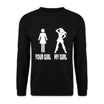 Your Girl My Girls Humorous Illustration - Unisex Sweatshirt - black - Front - Alina (178cm) & Michal (187cm)