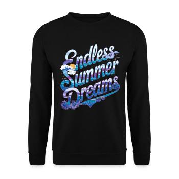 Endless Summer Dreams Waves Sunset Palm Trees - Unisex Sweatshirt - black - Front - Alina (178cm) & Michal (187cm)