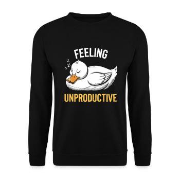 Feeling Unproductive Duck Illustration - Unisex Sweatshirt - black - Front - Alina (178cm) & Michal (187cm)