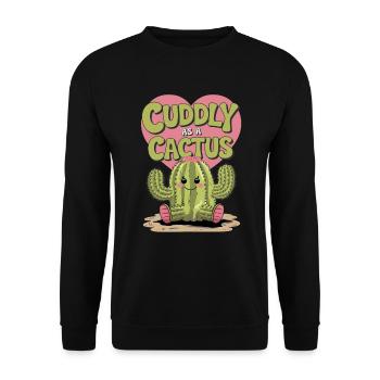 Cuddly like a cactus with a heart motif for - Unisex Sweatshirt - black - Front - Alina (178cm) & Michal (187cm)