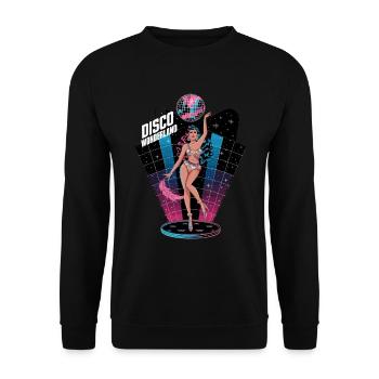 Disco Wonderland Retro Glamour Tanz - Unisex Pullover - Schwarz - Vorne - Alina (178cm) & Michal (187cm)