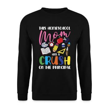 This homeschool mom has a crush on the - Unisex Sweatshirt - black - Front - Alina (178cm) & Michal (187cm)
