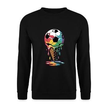 Plaisir de la crème glacée de football colorée pour les fans de sport - Sweat-shirt Unisexe - noir - Devant - Alina (178cm) & Michal (187cm)