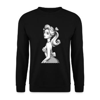 Elegant vintage portrait of a woman in the - Unisex Sweatshirt - black - Front - Alina (178cm) & Michal (187cm)