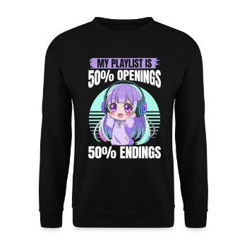 Anime & Music Kawaii - Unisex Sweatshirt - black - Front - Alina (178cm) & Michal (187cm)
