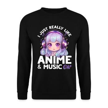 Anime & Music Kawaii - Unisex Sweatshirt - black - Front - Alina (178cm) & Michal (187cm)