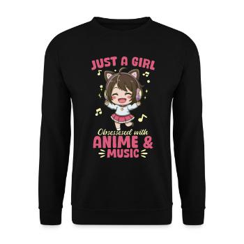 Anime & Music Kawaii - Unisex Sweatshirt - black - Front - Alina (178cm) & Michal (187cm)