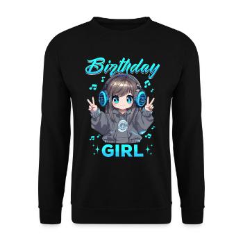 Anime & Music Kawaii - Unisex Sweatshirt - black - Front - Alina (178cm) & Michal (187cm)