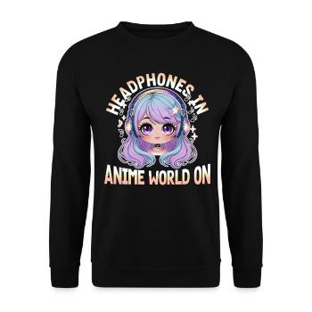 Anime & Music Kawaii - Unisex Sweatshirt - black - Front - Alina (178cm) & Michal (187cm)