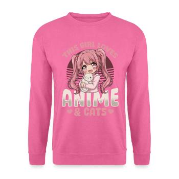 Anime & Chats Kawaii - Sweat-shirt Unisexe - rose - Devant
