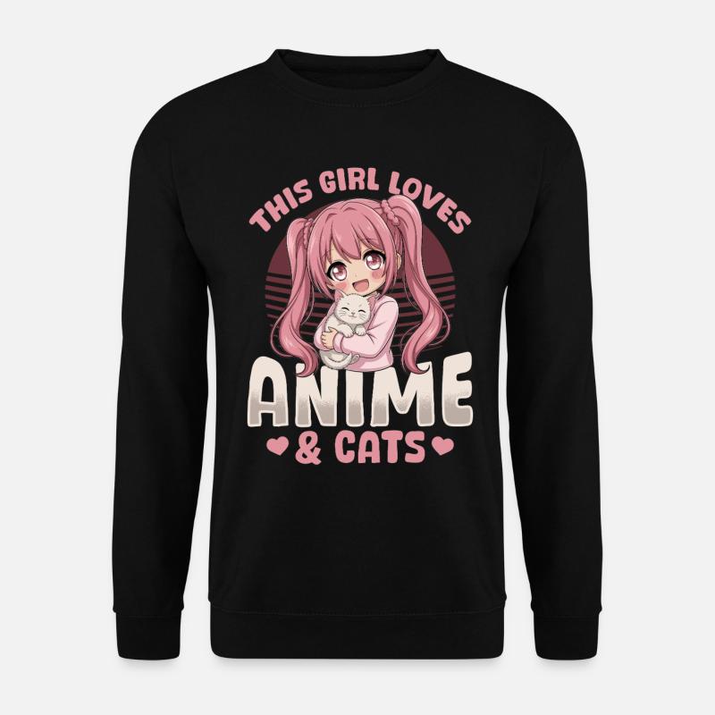 Anime & Chats Kawaii - Sweat-shirt Unisexe - noir