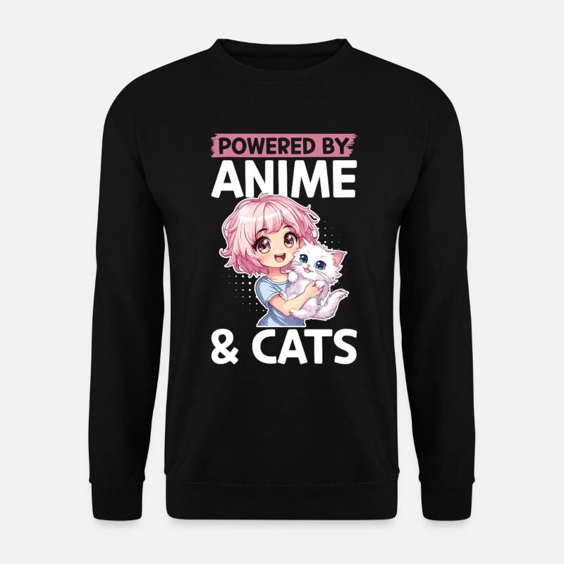 Anime & Cats Kawaii - Unisex Sweatshirt - black