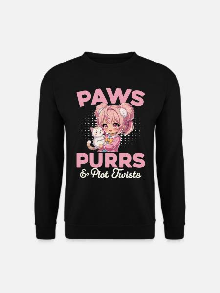 Anime & Chats Kawaii - Sweat-shirt Unisexe - noir