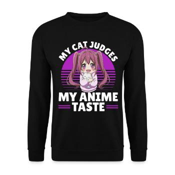 Anime & Chats Kawaii - Sweat-shirt Unisexe - noir - Devant - Alina (178cm) & Michal (187cm)