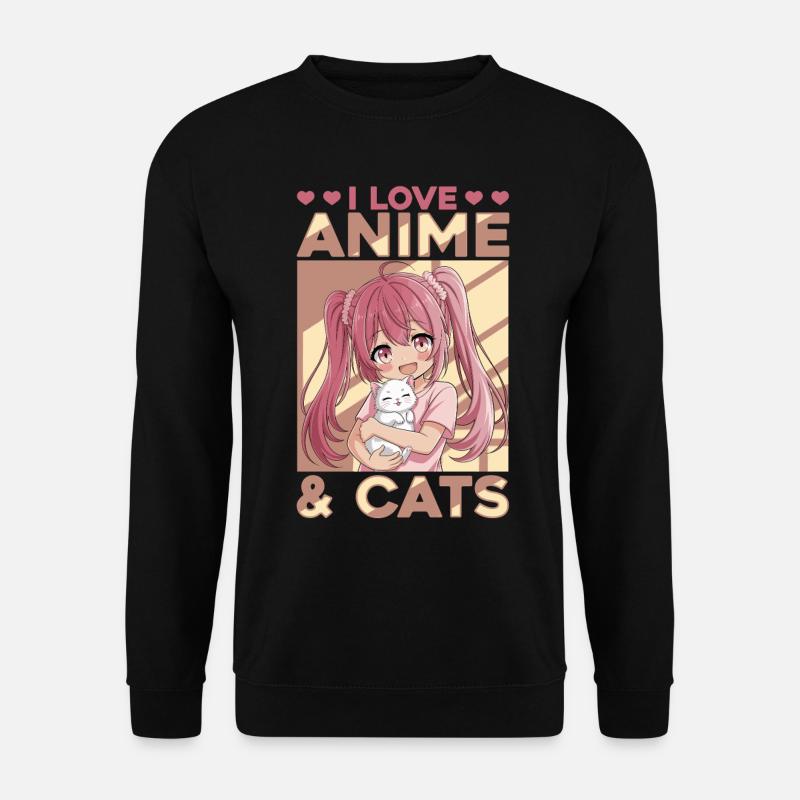 Anime & Chats Kawaii - Sweat-shirt Unisexe - noir