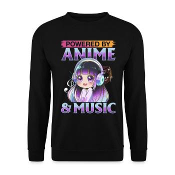 Anime & Music Kawaii - Unisex Sweatshirt - black - Front - Alina (178cm) & Michal (187cm)