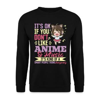 Anime & Music Kawaii - Unisex Sweatshirt - black - Front - Alina (178cm) & Michal (187cm)