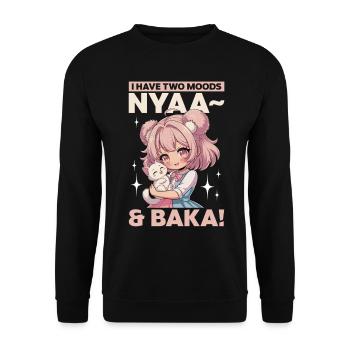 Anime & Chats Kawaii - Sweat-shirt Unisexe - noir - Devant - Alina (178cm) & Michal (187cm)