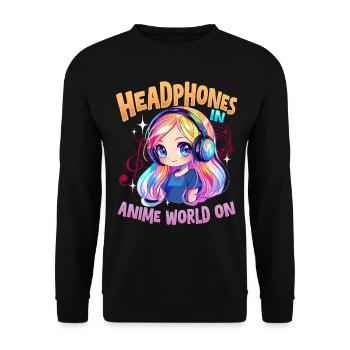 Anime & Music Kawaii - Unisex Sweatshirt - black - Front - Alina (178cm) & Michal (187cm)