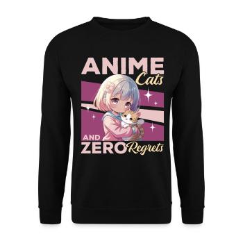 Anime & Chats Kawaii - Sweat-shirt Unisexe - noir - Devant - Alina (178cm) & Michal (187cm)