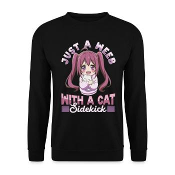 Anime & Chats Kawaii - Sweat-shirt Unisexe - noir - Devant - Alina (178cm) & Michal (187cm)