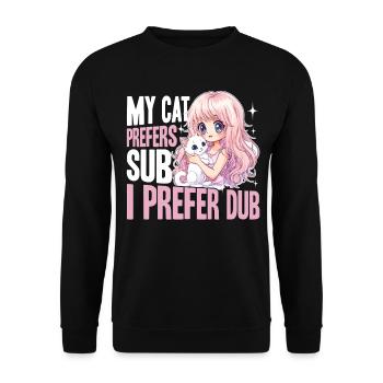 Anime & Chats Kawaii - Sweat-shirt Unisexe - noir - Devant - Alina (178cm) & Michal (187cm)